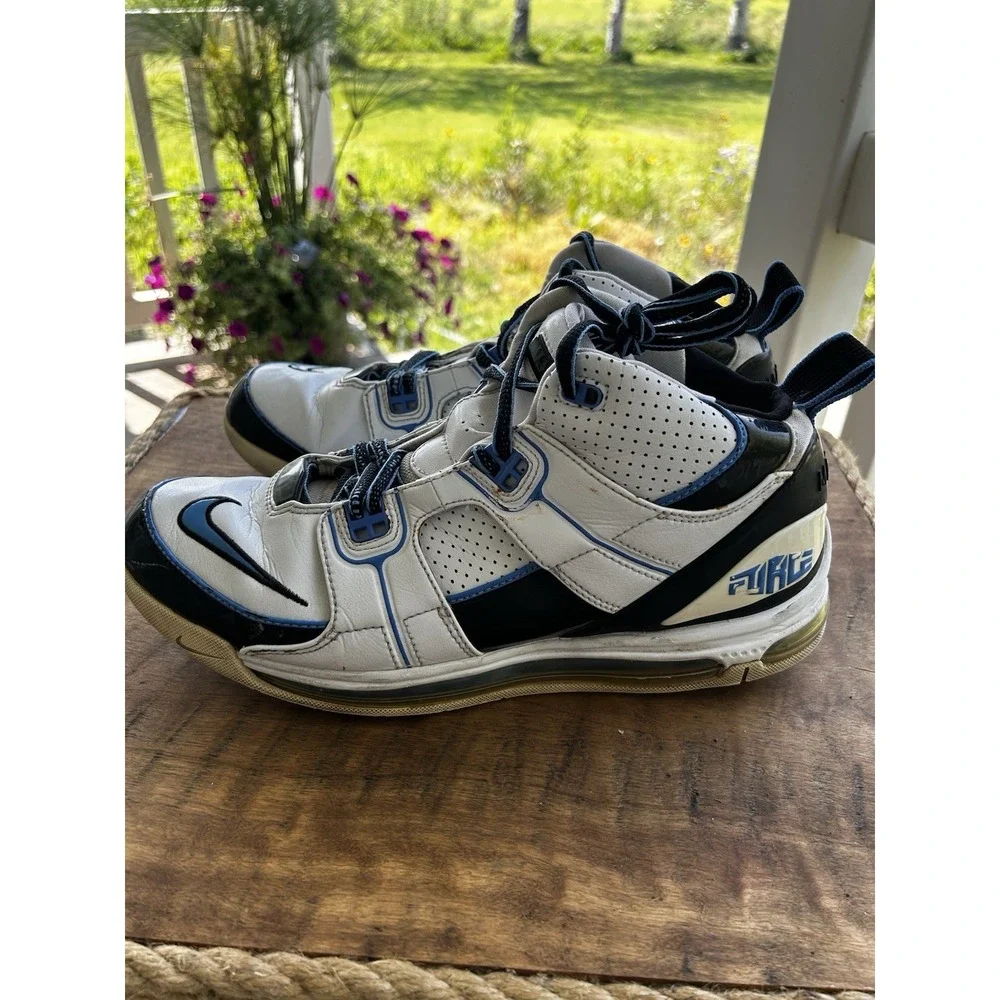 Nike Air Force Max 313238-142 Men's 11 White Blue Black Basketball Shoes 200